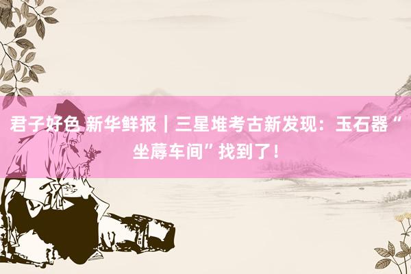 君子好色 新华鲜报|三星堆考古新发现:玉石器“坐蓐车间”找到了!