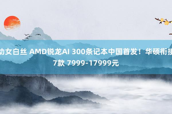 幼女白丝 AMD锐龙AI 300条记本中国首发!华硕衔接7款 7999-17999元