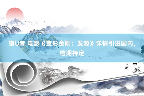猎U者 电影《变形金刚：发源》详情引进国内，档期待定
