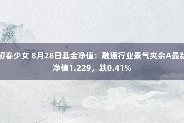 初春少女 8月28日基金净值:融通行业景气夹杂A最新净值1.229,跌0.41%