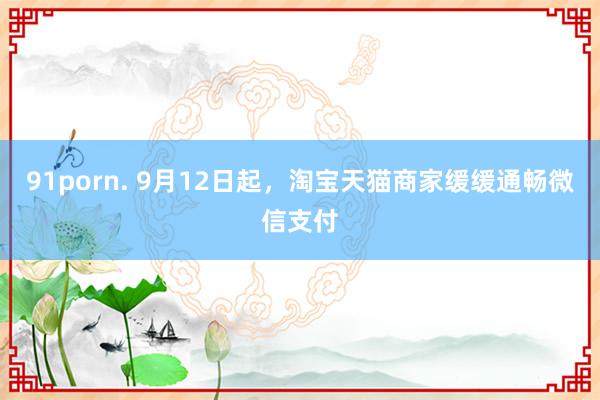 91porn. 9月12日起,淘宝天猫商家缓缓通畅微信支付