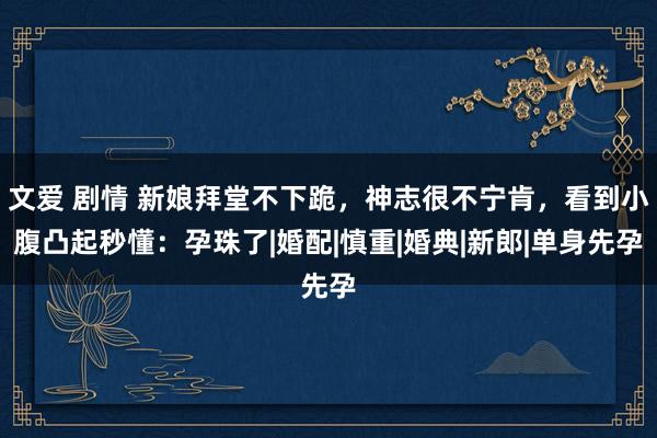 文爱 剧情 新娘拜堂不下跪,神志很不宁肯,看到小腹凸起秒懂:孕珠了|婚配|慎重|婚典|新郎|单身先孕