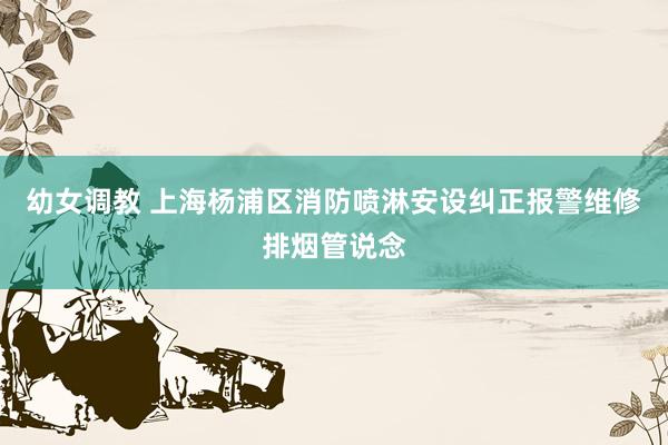 幼女调教 上海杨浦区消防喷淋安设纠正报警维修排烟管说念