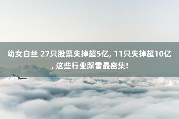 幼女白丝 27只股票失掉超5亿， 11只失掉超10亿， 这些行业踩雷最密集!