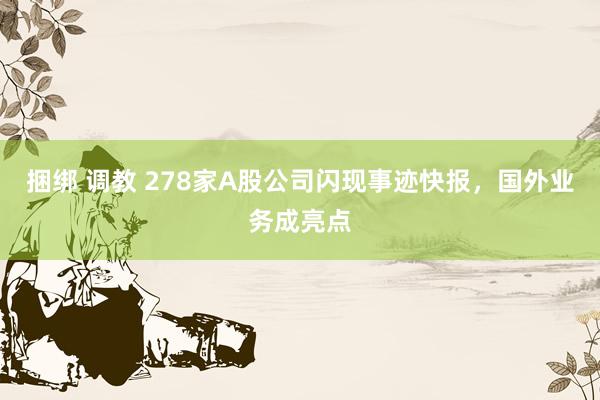 捆绑 调教 278家A股公司闪现事迹快报，国外业务成亮点