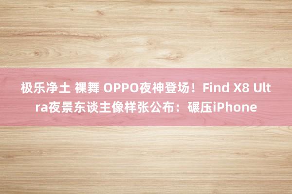 极乐净土 裸舞 OPPO夜神登场！Find X8 Ultra夜景东谈主像样张公布：碾压iPhone